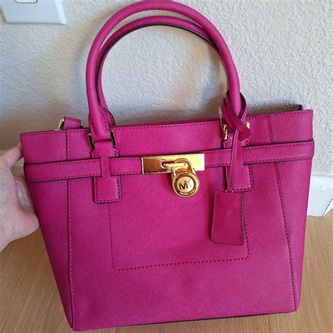 michael kors hamilton fuschia gold|Michael Kors Fuschia Hamilton Tote Bag .